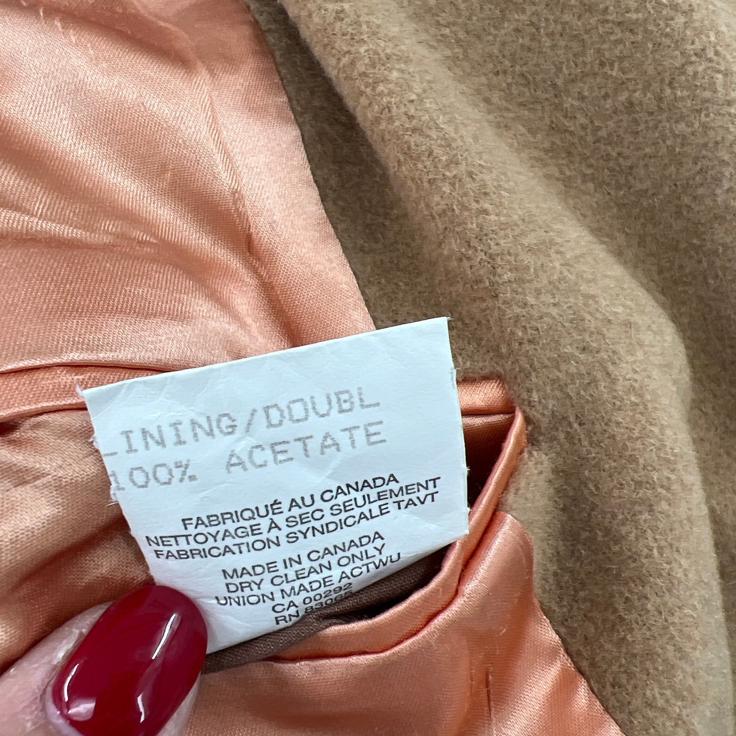 Vintage Harry Rosen Camel Hair Coat XL