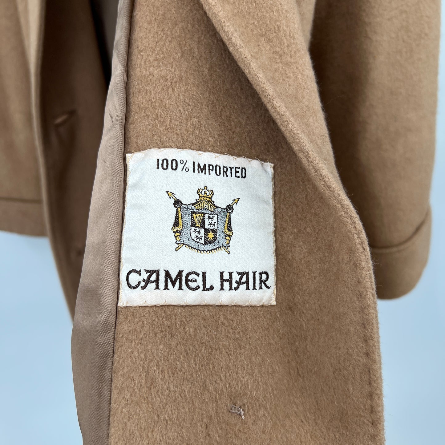 sold Vintage 100% Imported Camel Hair Coat