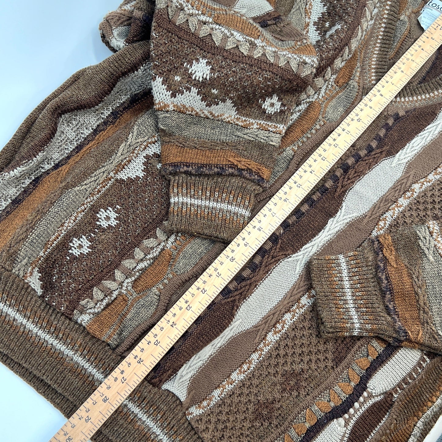 Vintage Tosani Textured Knit Unisex Sweater 2XL