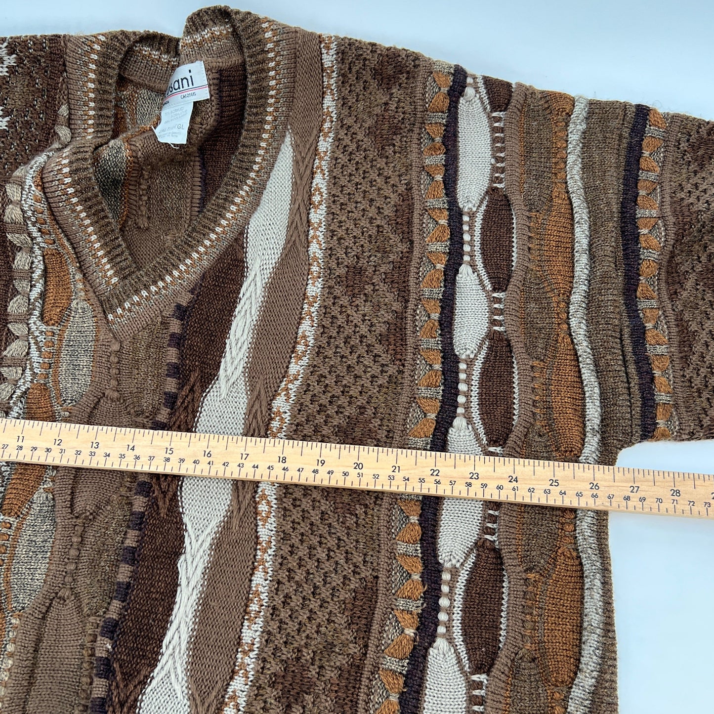 Vintage Tosani Textured Knit Unisex Sweater 2XL