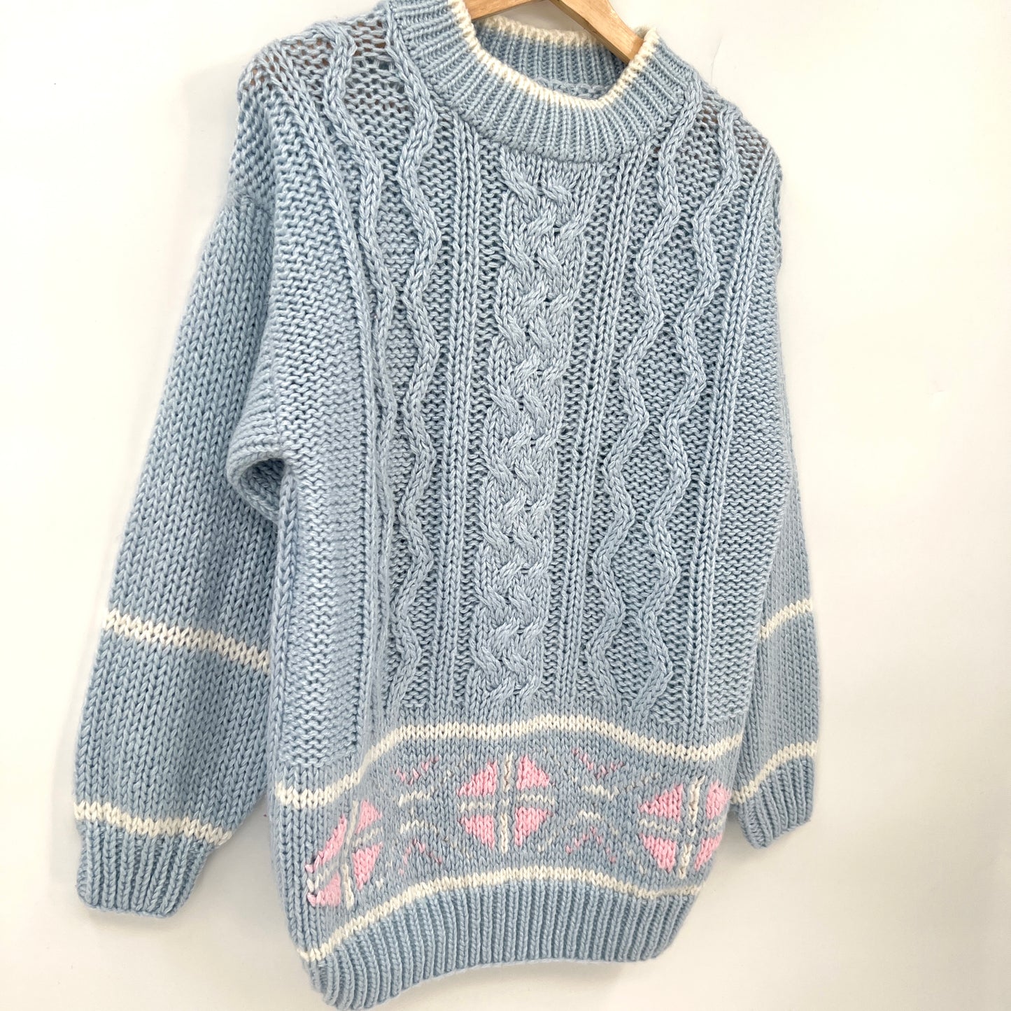 Vintage South Bay Acrylic Cable Knit Sweater L