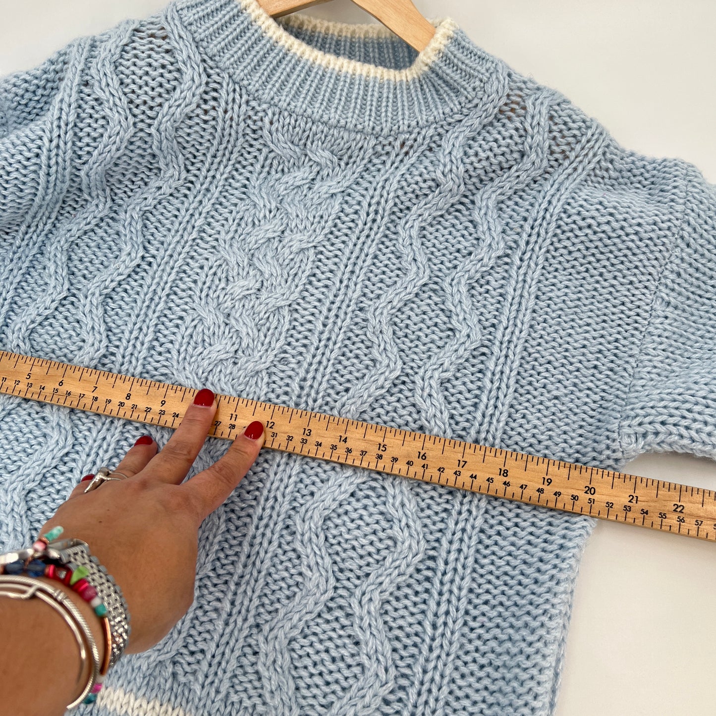 Vintage South Bay Acrylic Cable Knit Sweater L