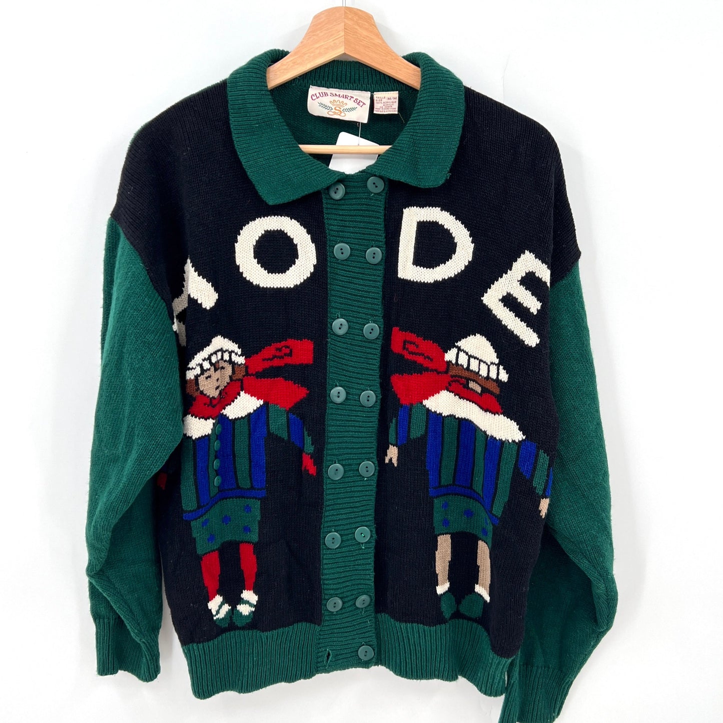 Vintage Club Smart Set Ski Lodge Theme Cardigan M