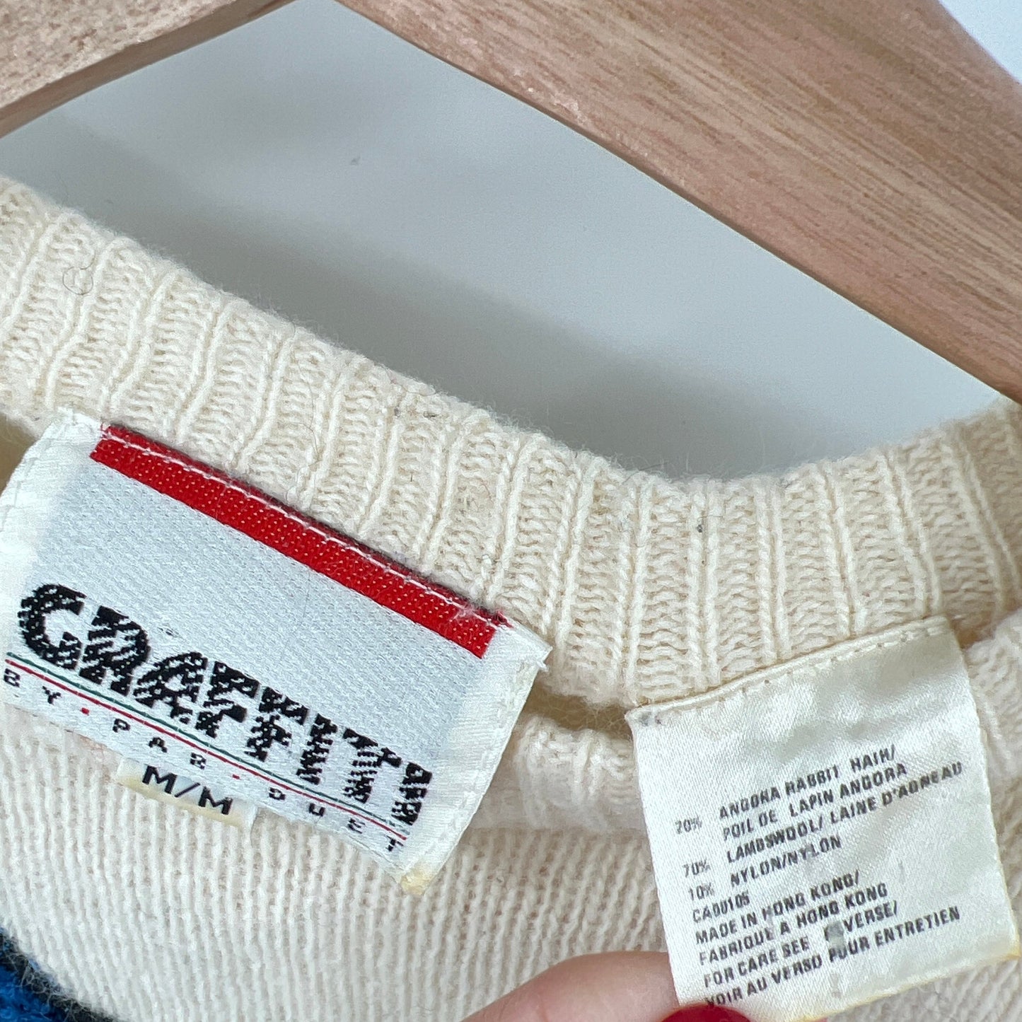 Sold. Vintage Graffiti Lambswool Angora Sweater S/M