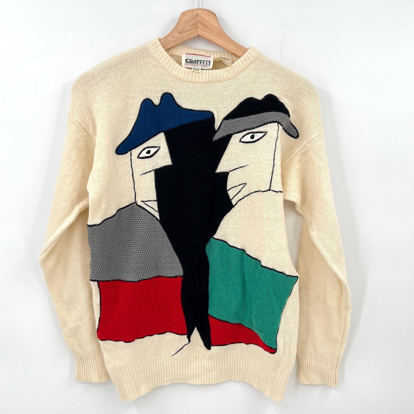 Sold. Vintage Graffiti Lambswool Angora Sweater S/M