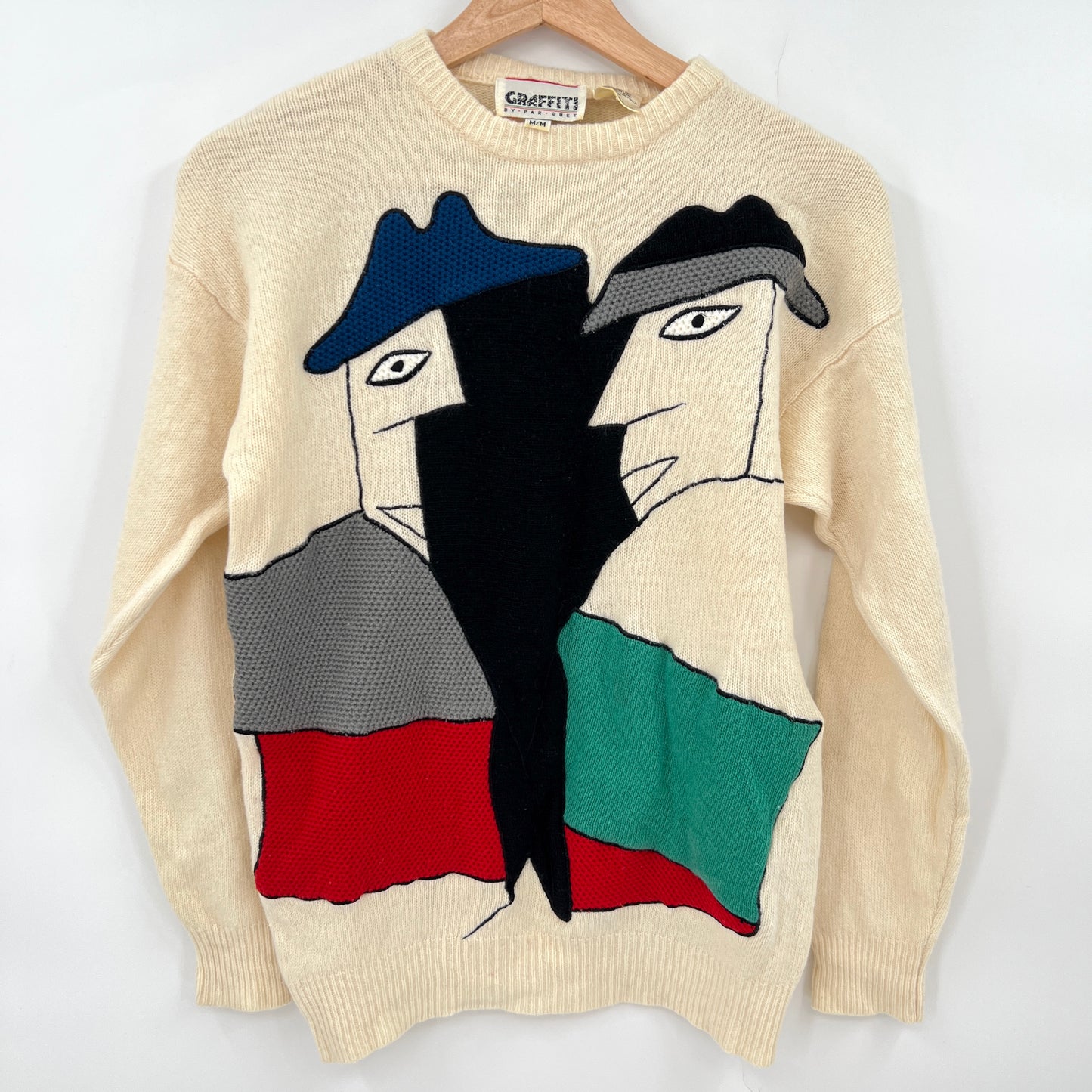 Sold. Vintage Graffiti Lambswool Angora Sweater S/M