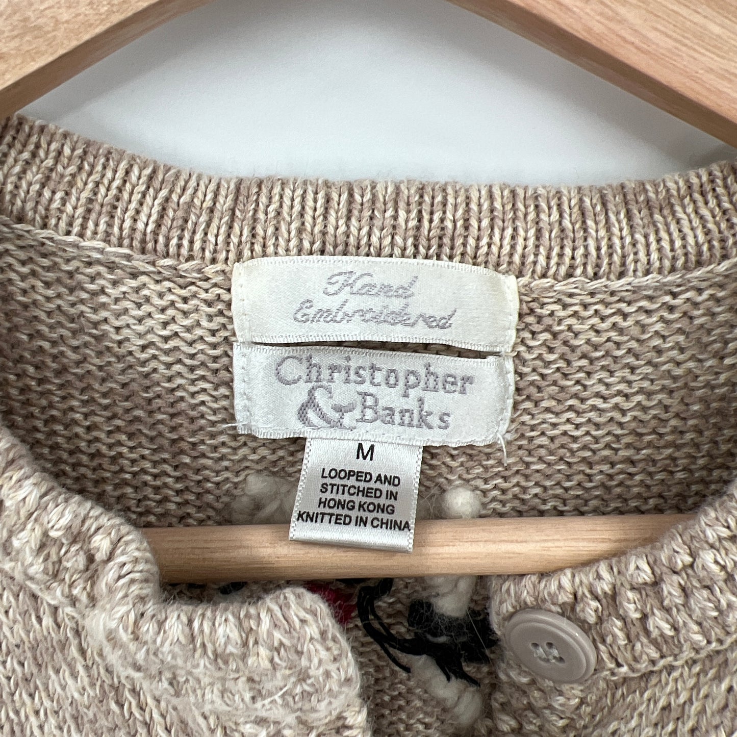 SOLD. Christopher & Banks Ramie Cotton Cat Sweater M