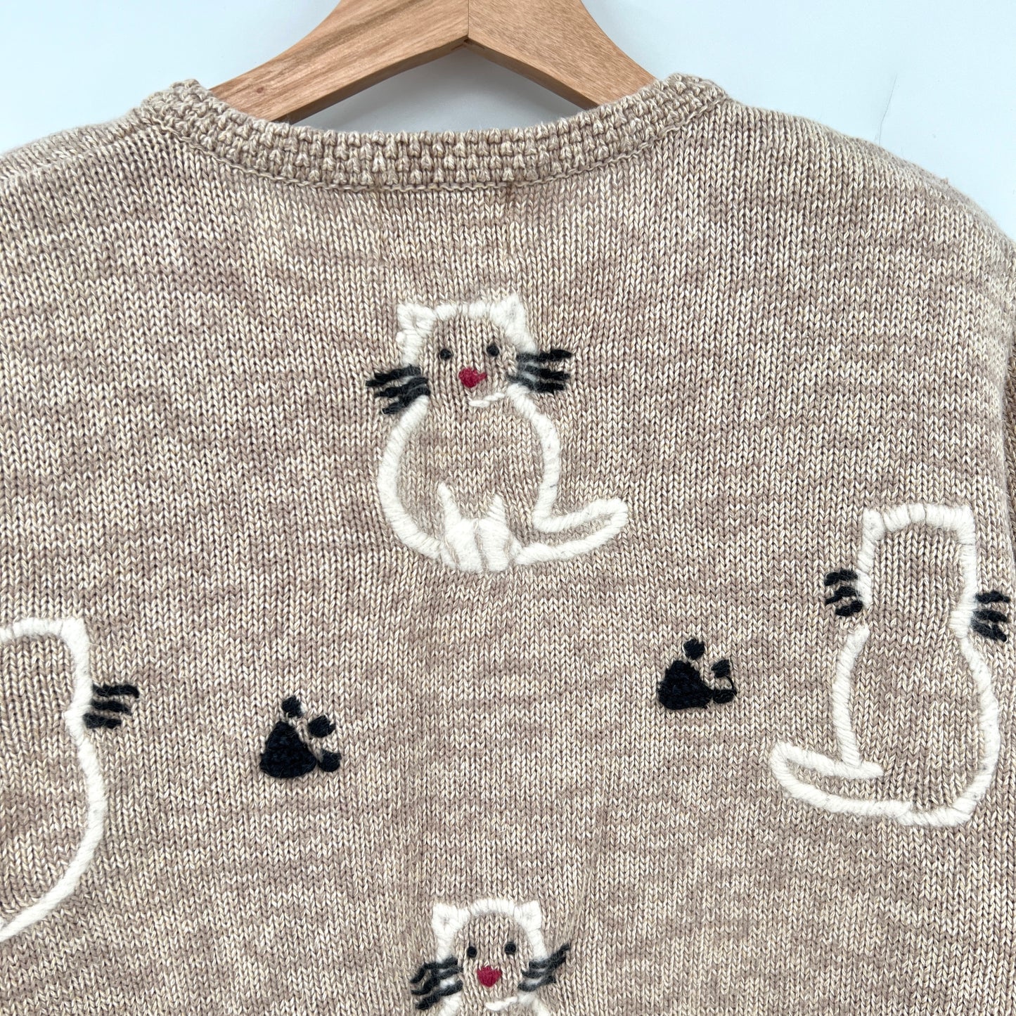 SOLD. Christopher & Banks Ramie Cotton Cat Sweater M