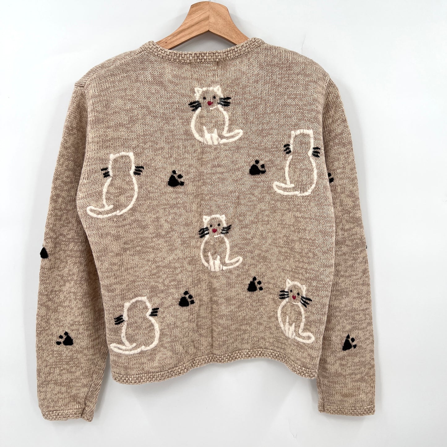 SOLD. Christopher & Banks Ramie Cotton Cat Sweater M