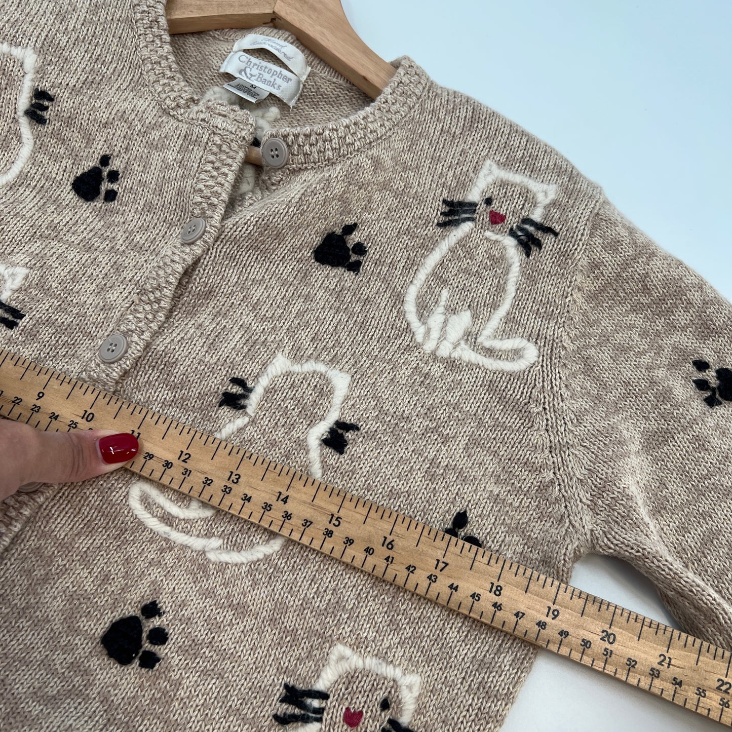 SOLD. Christopher & Banks Ramie Cotton Cat Sweater M