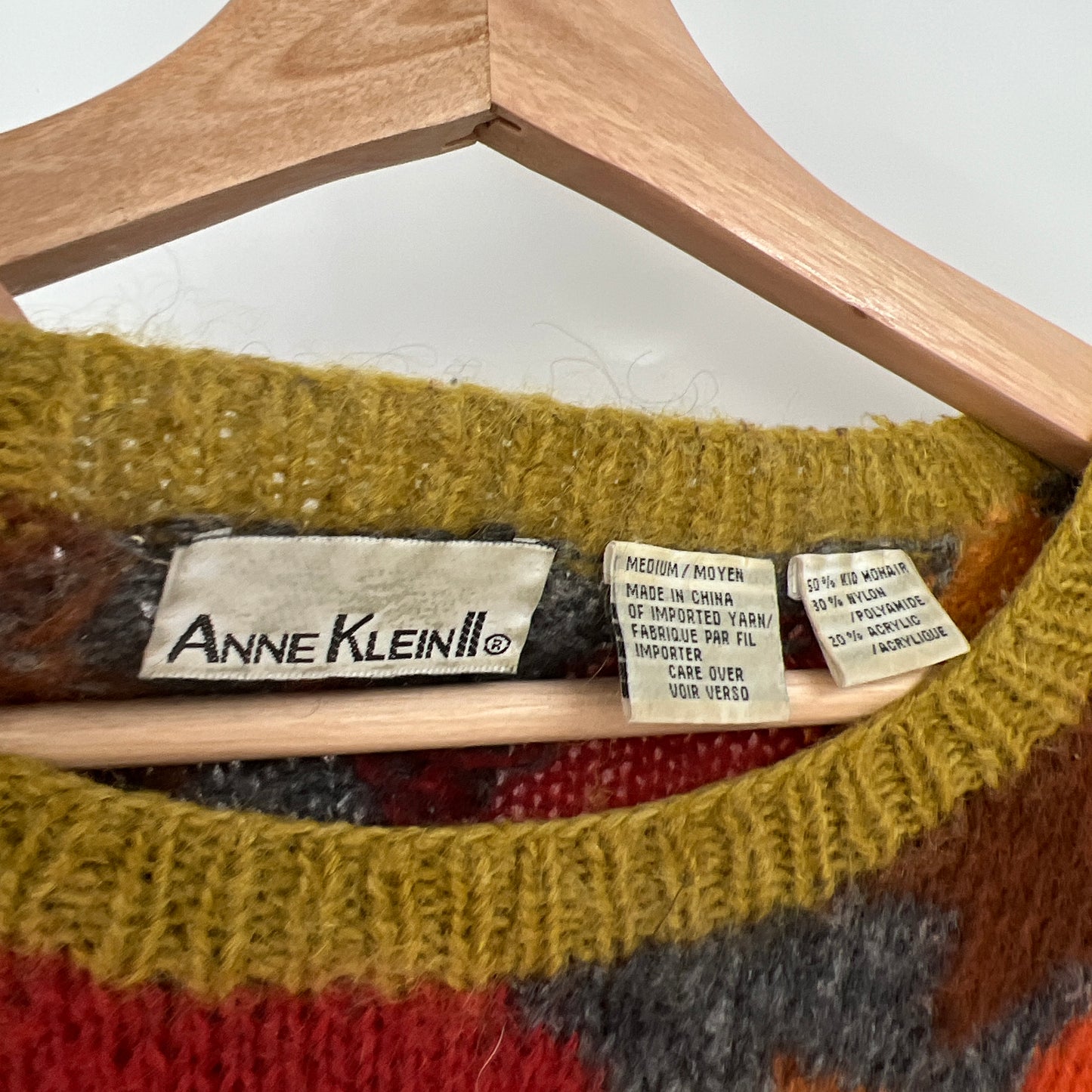 Vintage Anne Klein II Mohair Blend Oversized Fall Sweater M