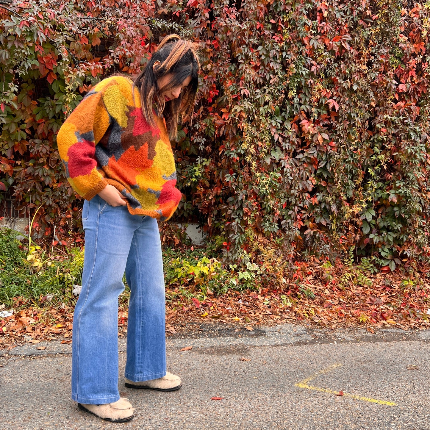 Vintage Anne Klein II Mohair Blend Oversized Fall Sweater M