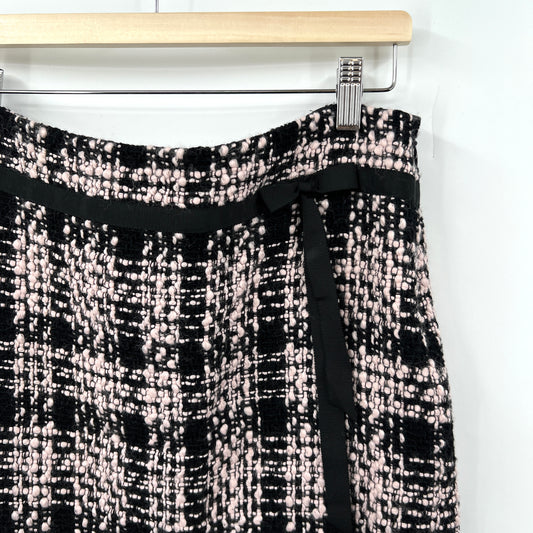 Wool Blend Tweed Style Mini Skirt