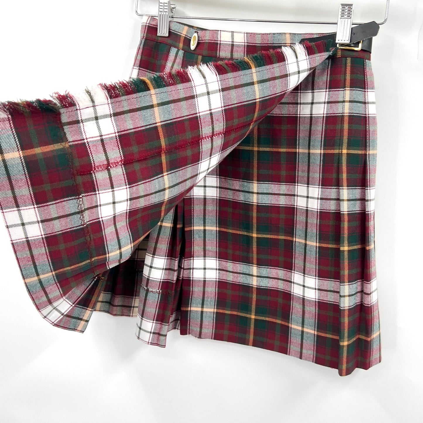 Plaid Wrap Mini Skirt