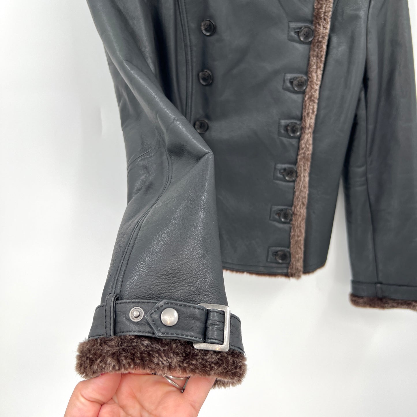 SOLD. Danier Faux Fur Leather Jacket XS