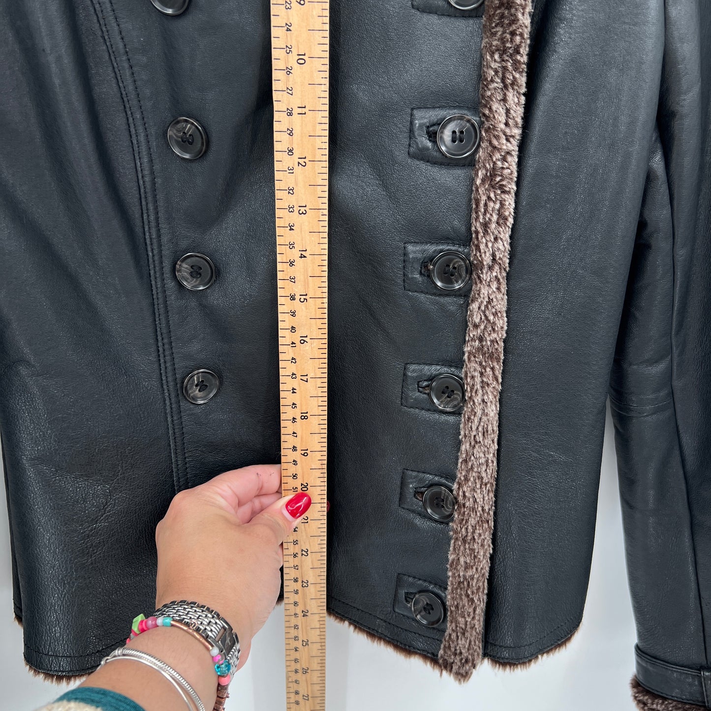 SOLD. Danier Faux Fur Leather Jacket XS