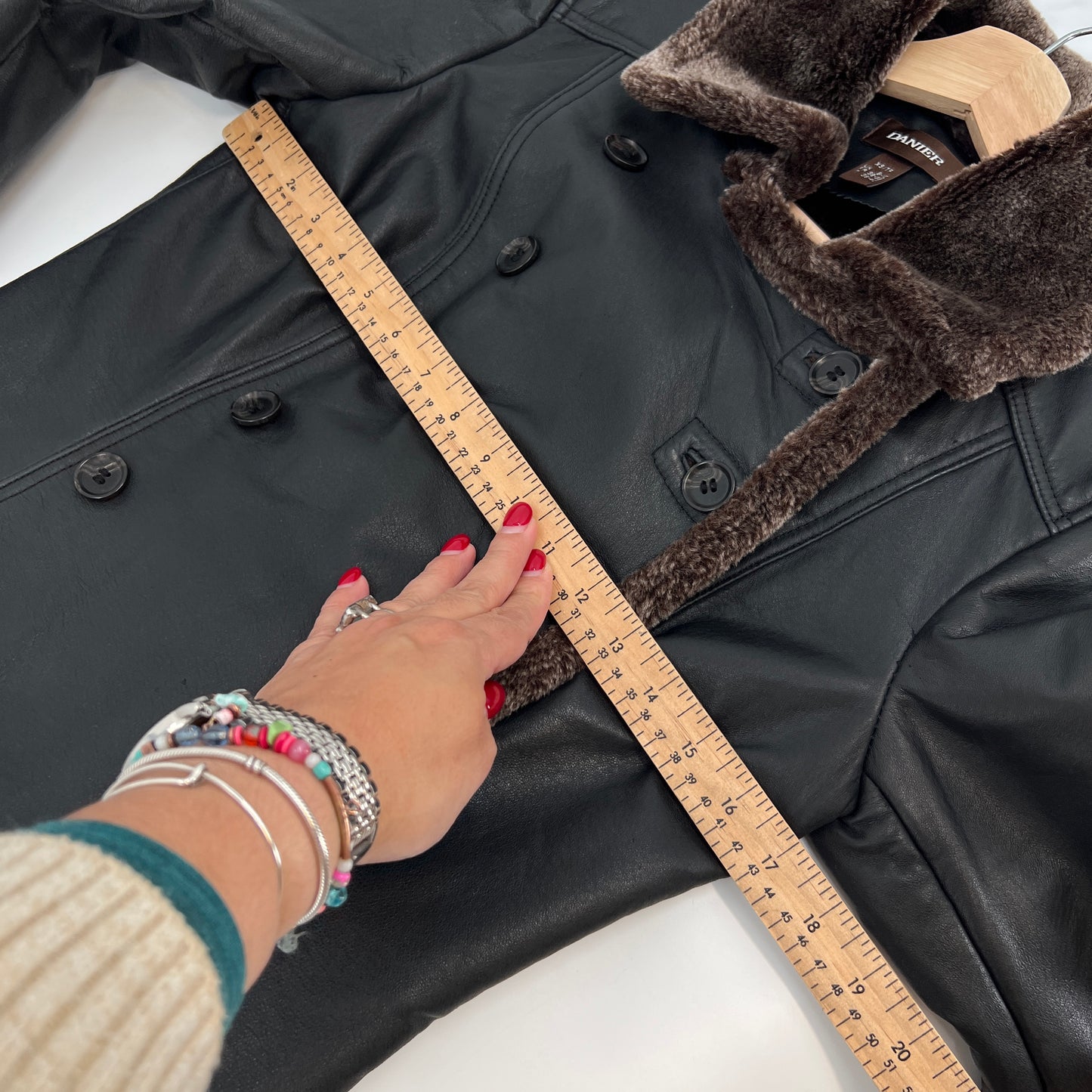 SOLD. Danier Faux Fur Leather Jacket XS