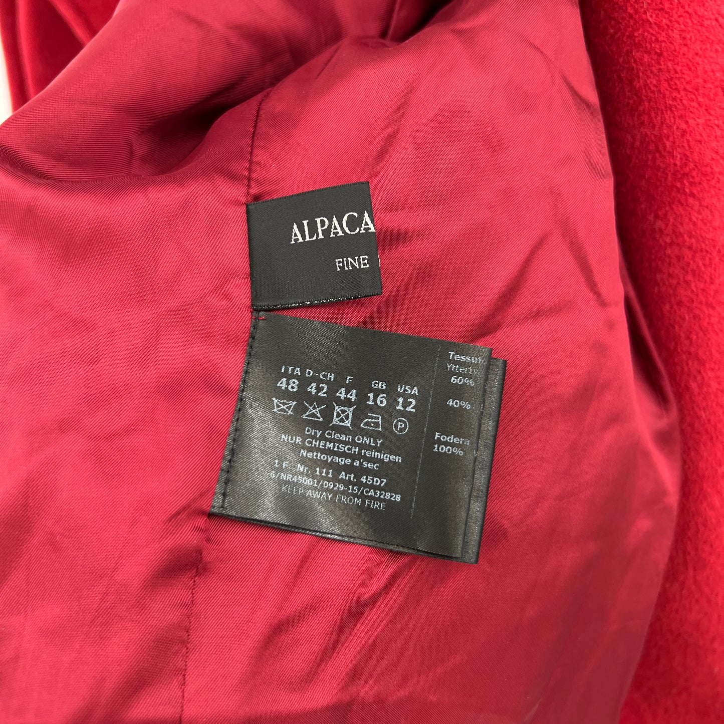 SOLD. Due by Cinzia Rocca Alpaca & Virgin Wool Coat 12