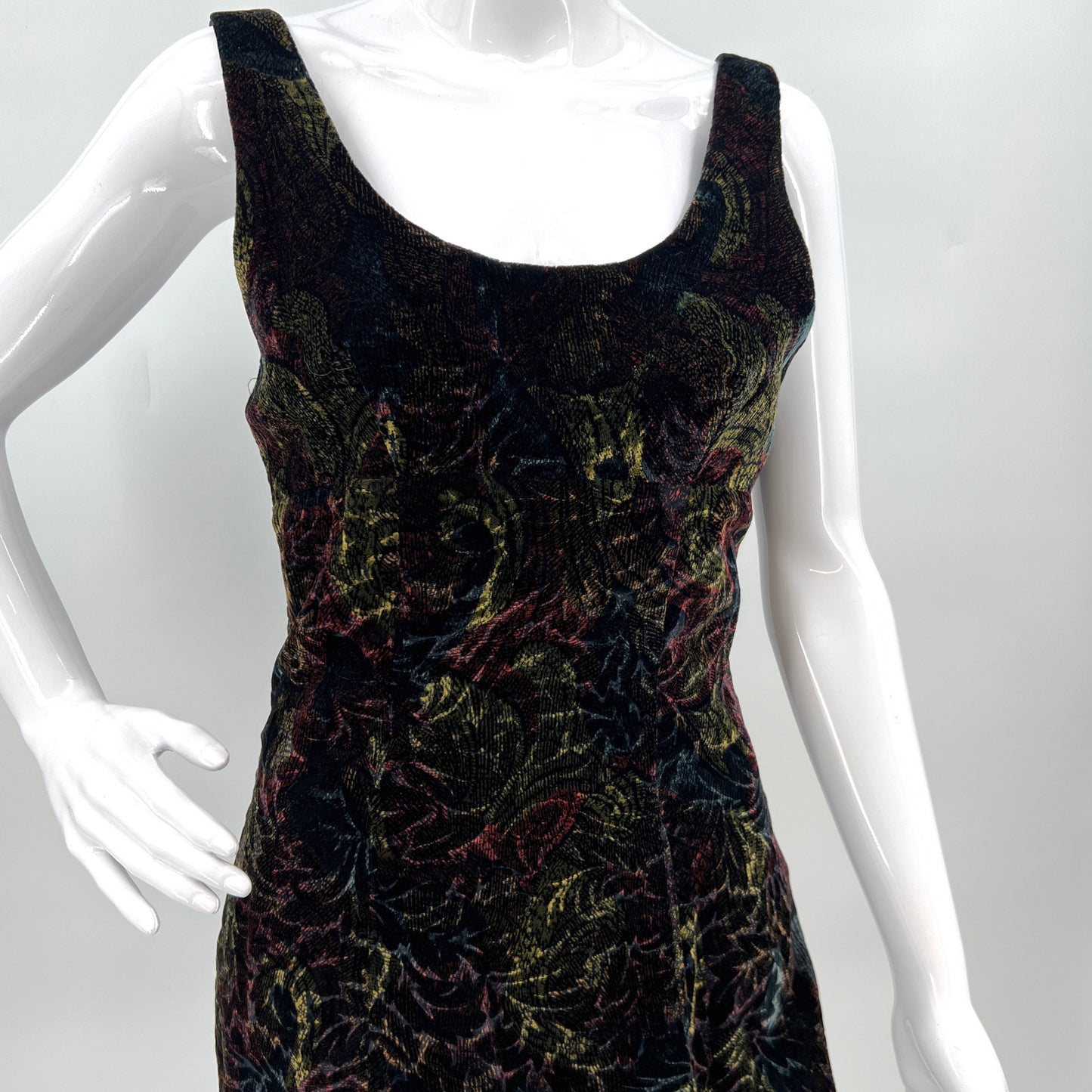 Vintage Comrags Multicolor Velour Mini Dress XS/S