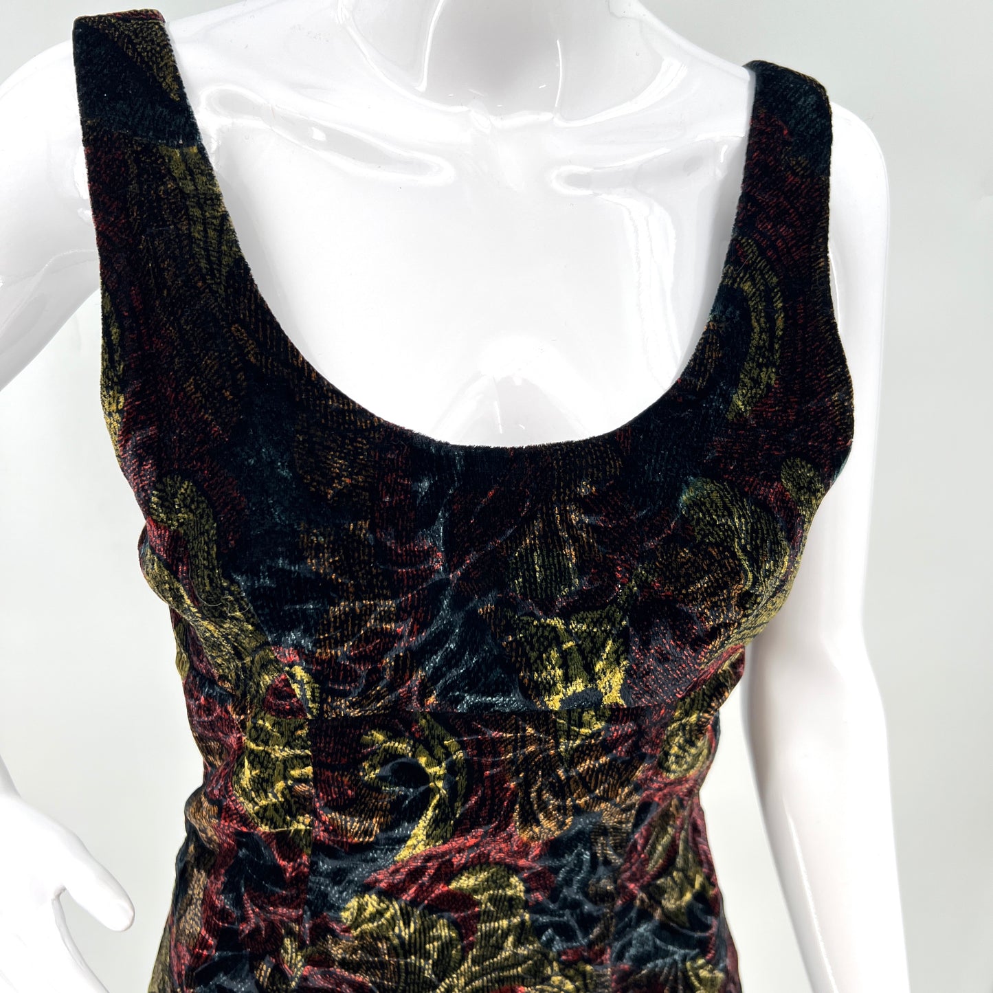 Vintage Comrags Multicolor Velour Mini Dress XS/S