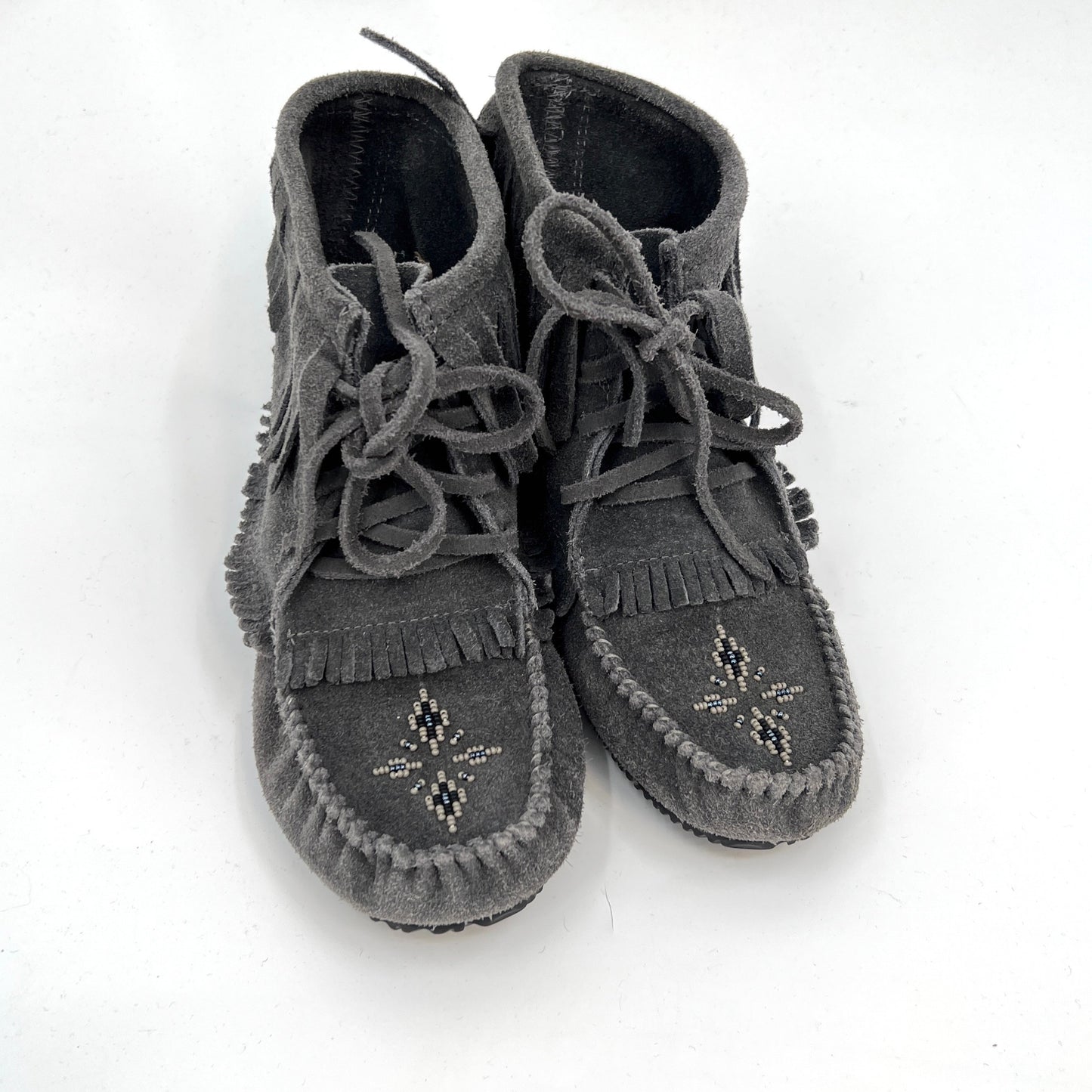 Manitobah Suede Beaded Fringe Booties 8