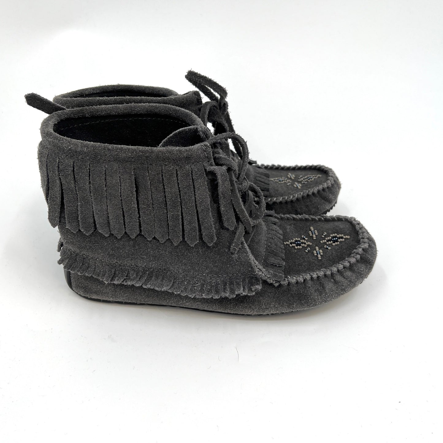 Manitobah Suede Beaded Fringe Booties 8