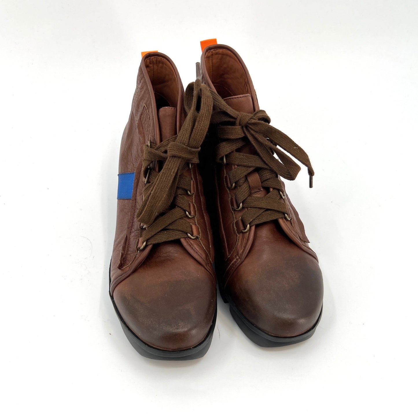 SOLD. L'Amour Despies Wedge Lace Up Booties 8US