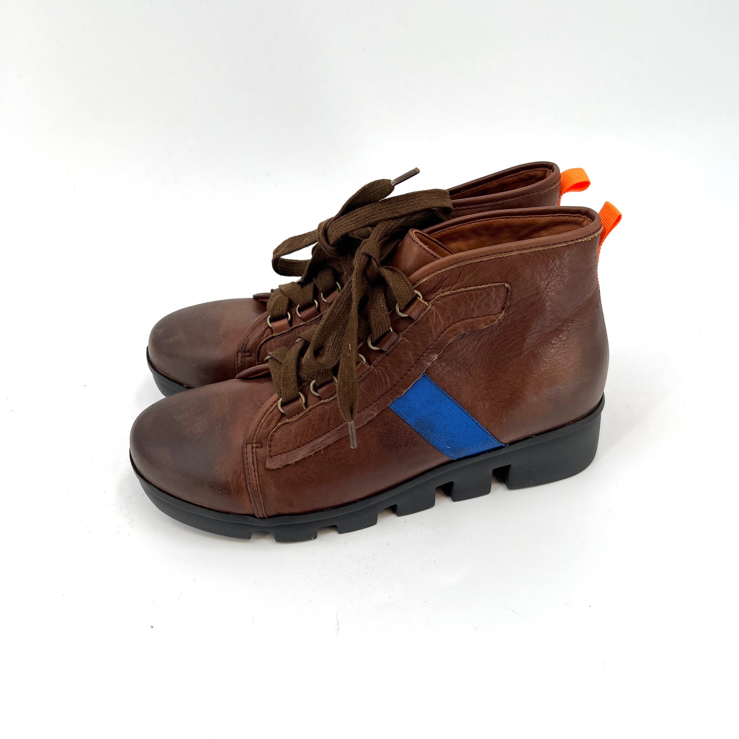 SOLD. L'Amour Despies Wedge Lace Up Booties 8US