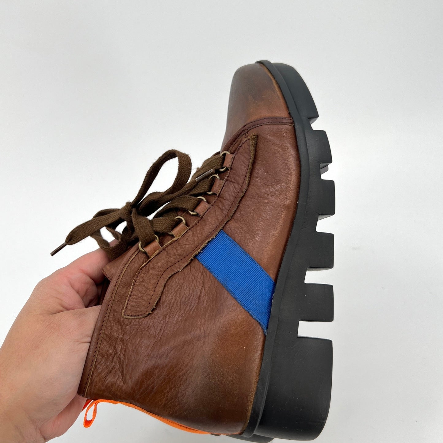 SOLD. L'Amour Despies Wedge Lace Up Booties 8US