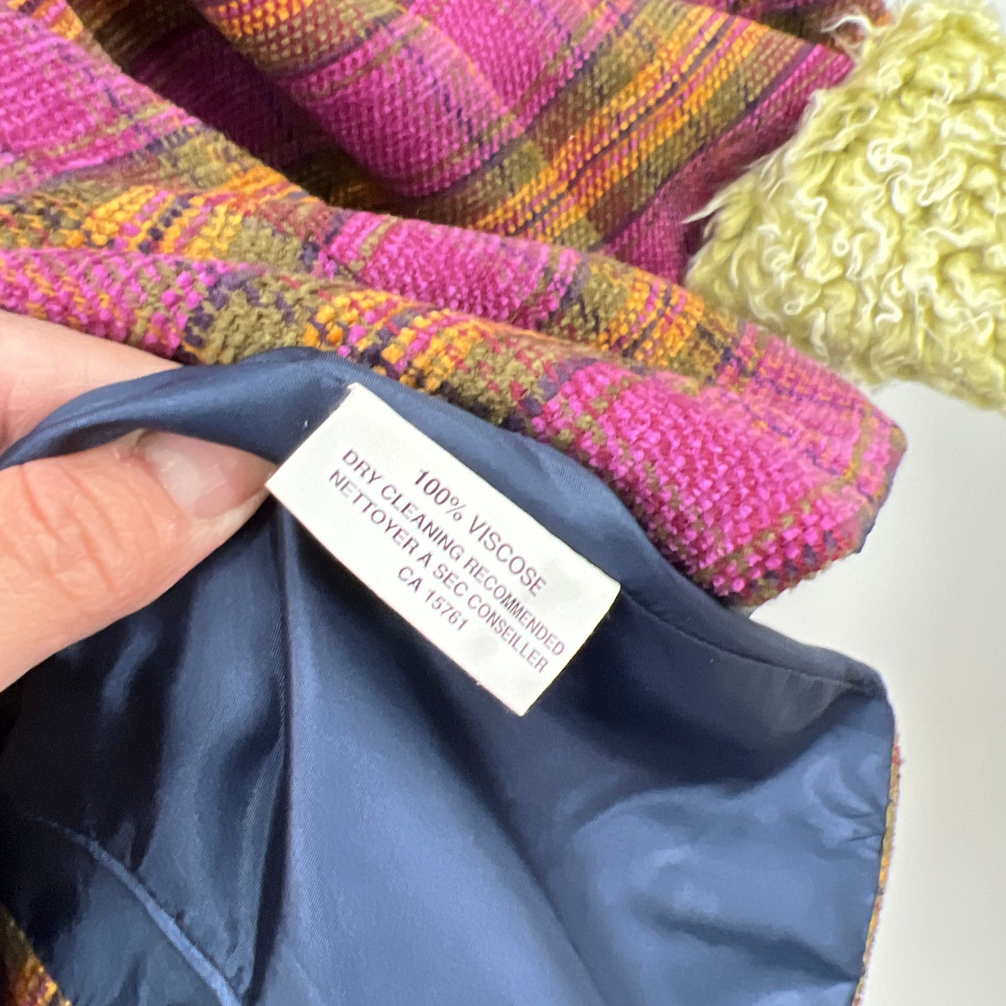 Concrete Clothiers Faux Fur Plaid Skirt & Blazer Set