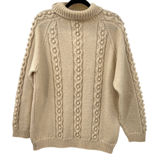 Vintage Wool Popcorn Knit Details Sweater