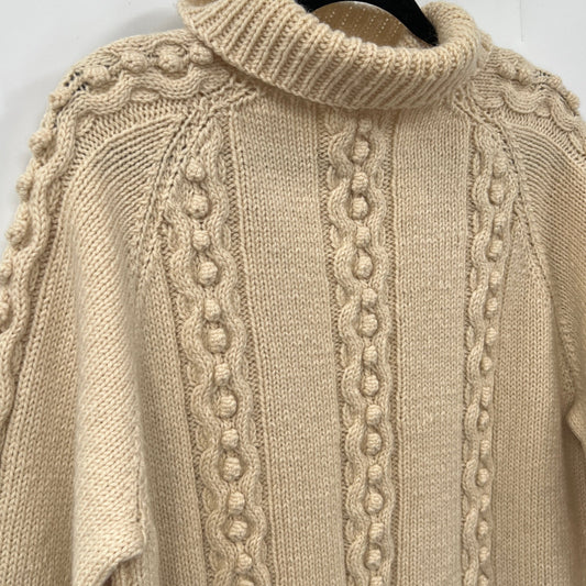 Vintage Wool Popcorn Knit Details Sweater