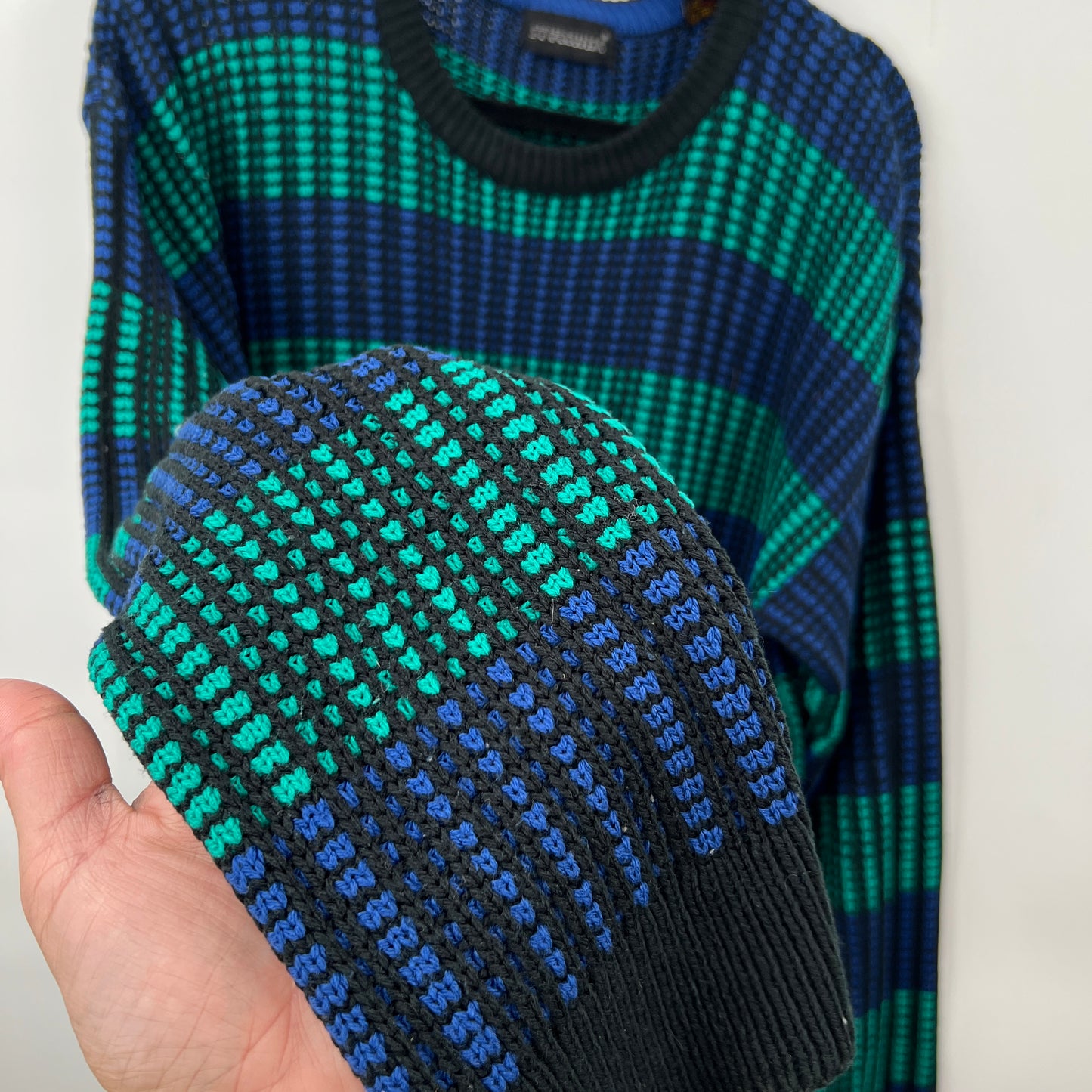 Vintage Stylewise Waffle Knit Acrylic Sweater