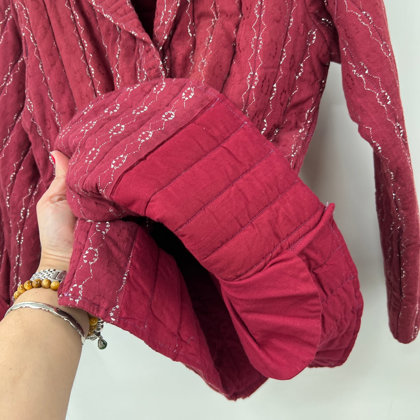 Vintage Sun Flower Made in India Quilted Jacket