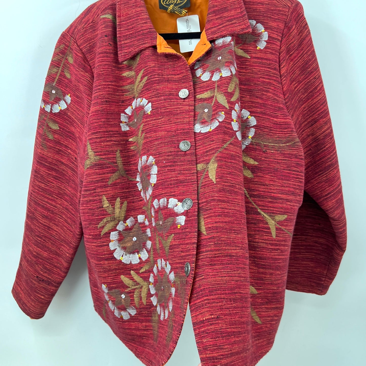 Alex Ku Tapestry Painted Floral Boxy Jacket