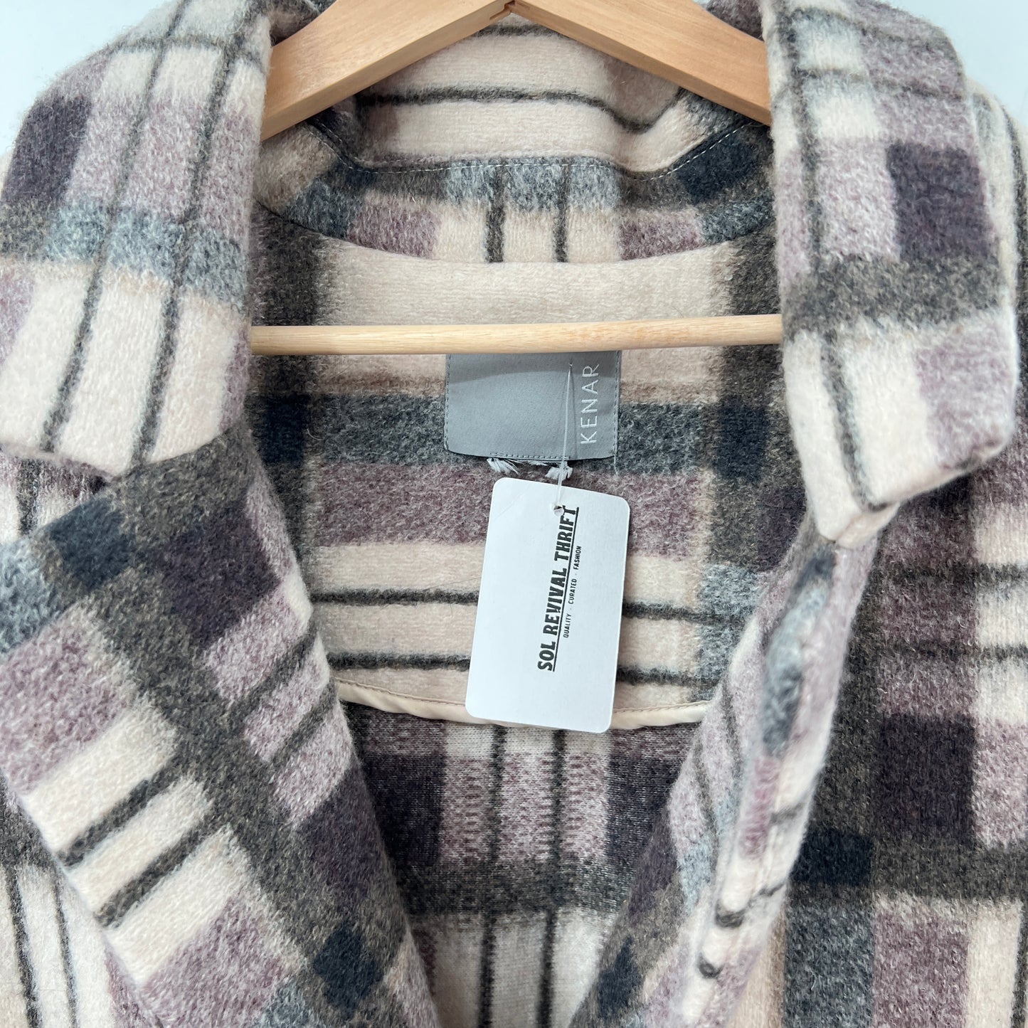 Kenar Plaid Fringe Light Coat