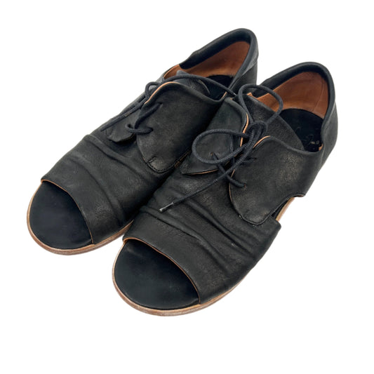 P. Monjo Leather Pep Toe Cut out Sandals