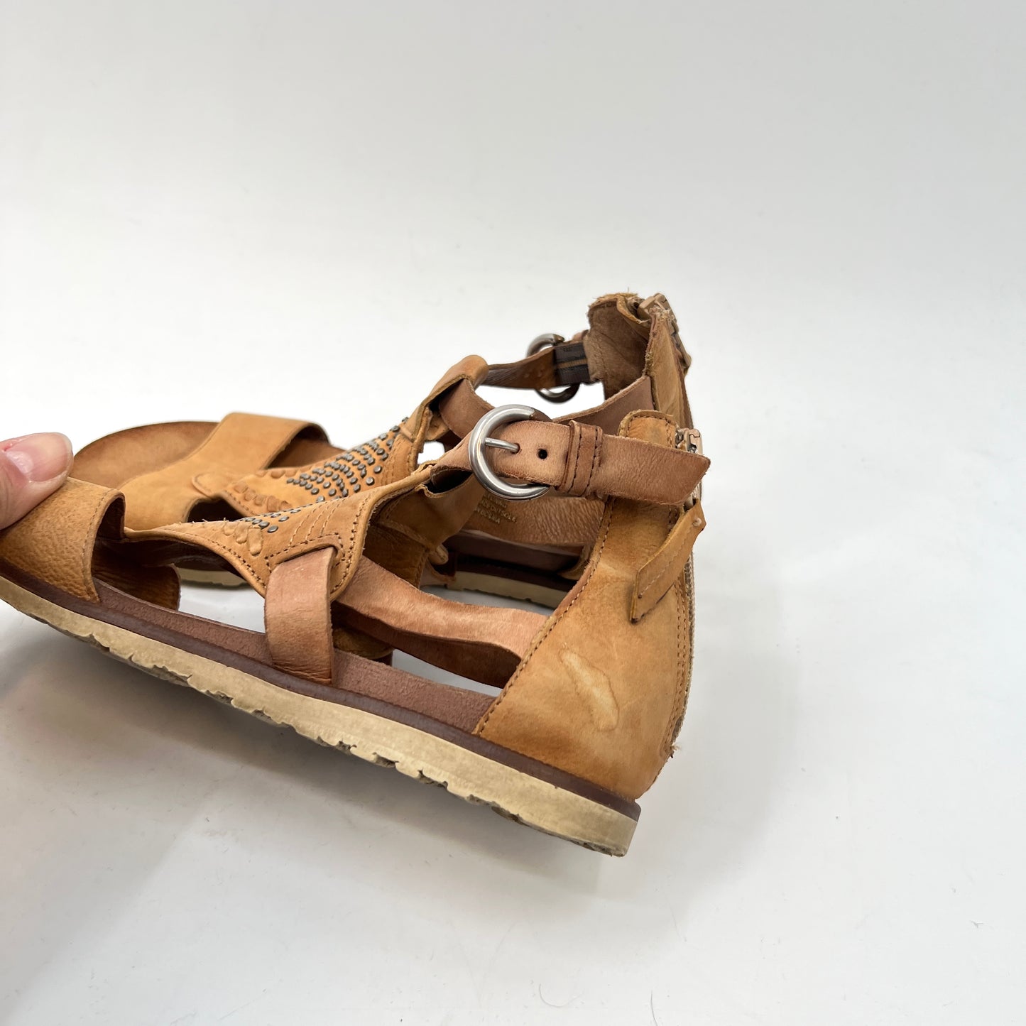 Miz Mooz Ankle Strap Flat Leather Sandals