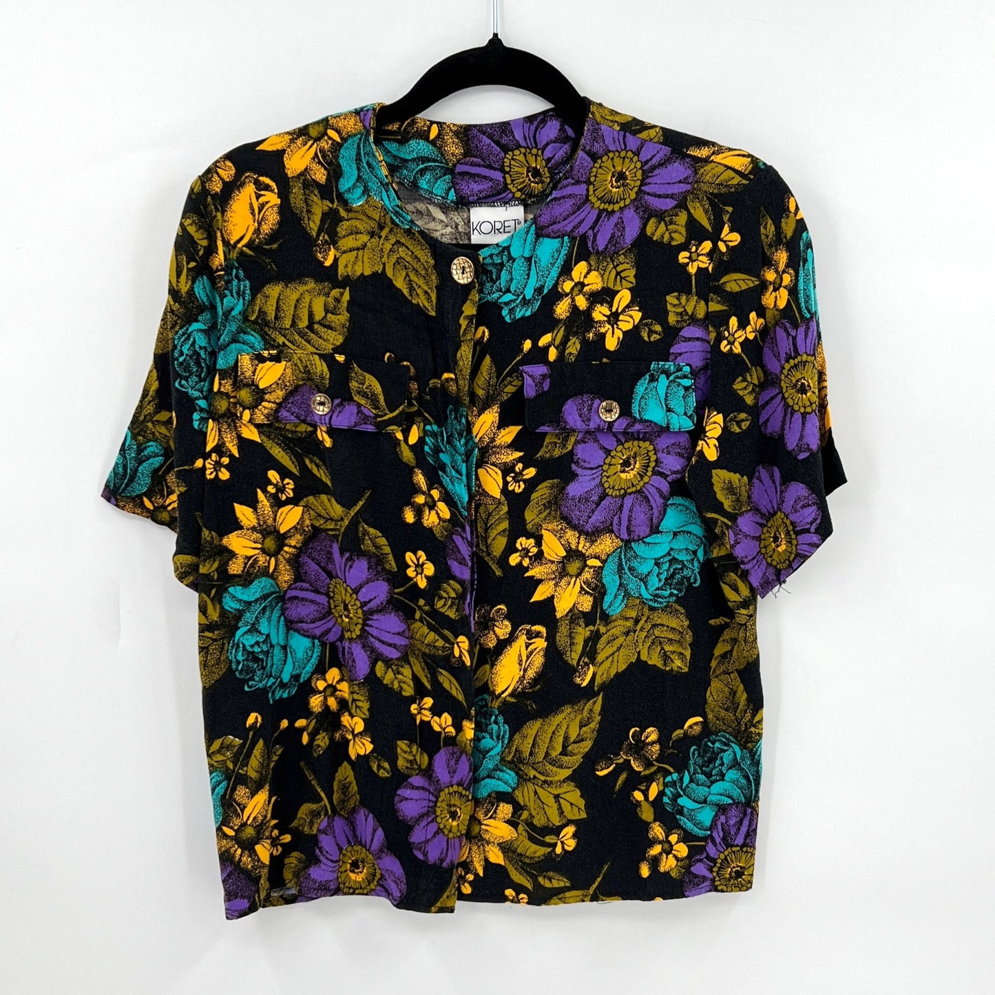 SOLD. Vintage Koret Floral Blouse S/M