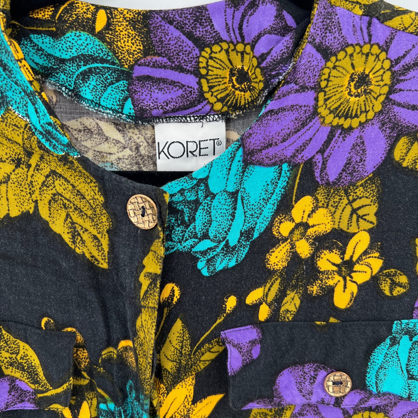 SOLD. Vintage Koret Floral Blouse S/M