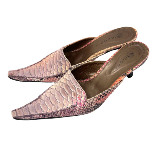 F. Mode Leather Pointy Toe Mule Shoes