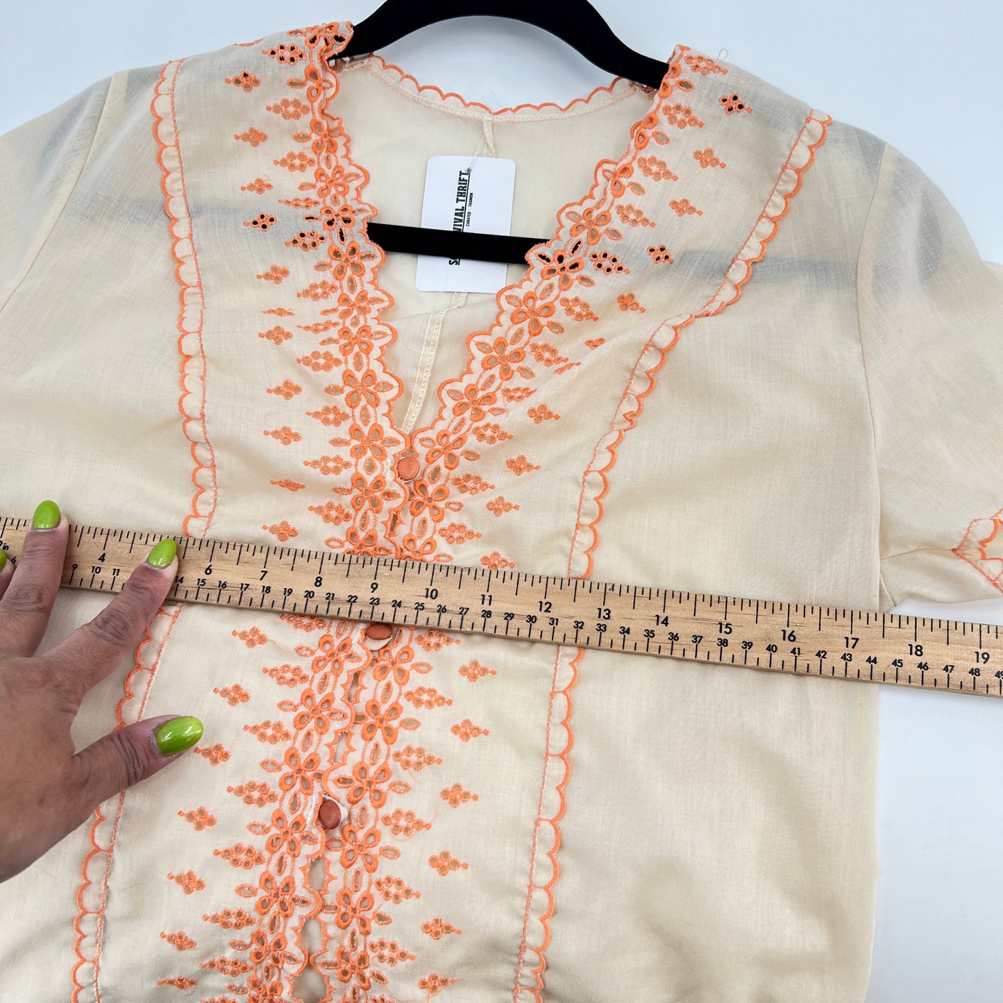Vintage Triumph Sheer Embroidered Top S