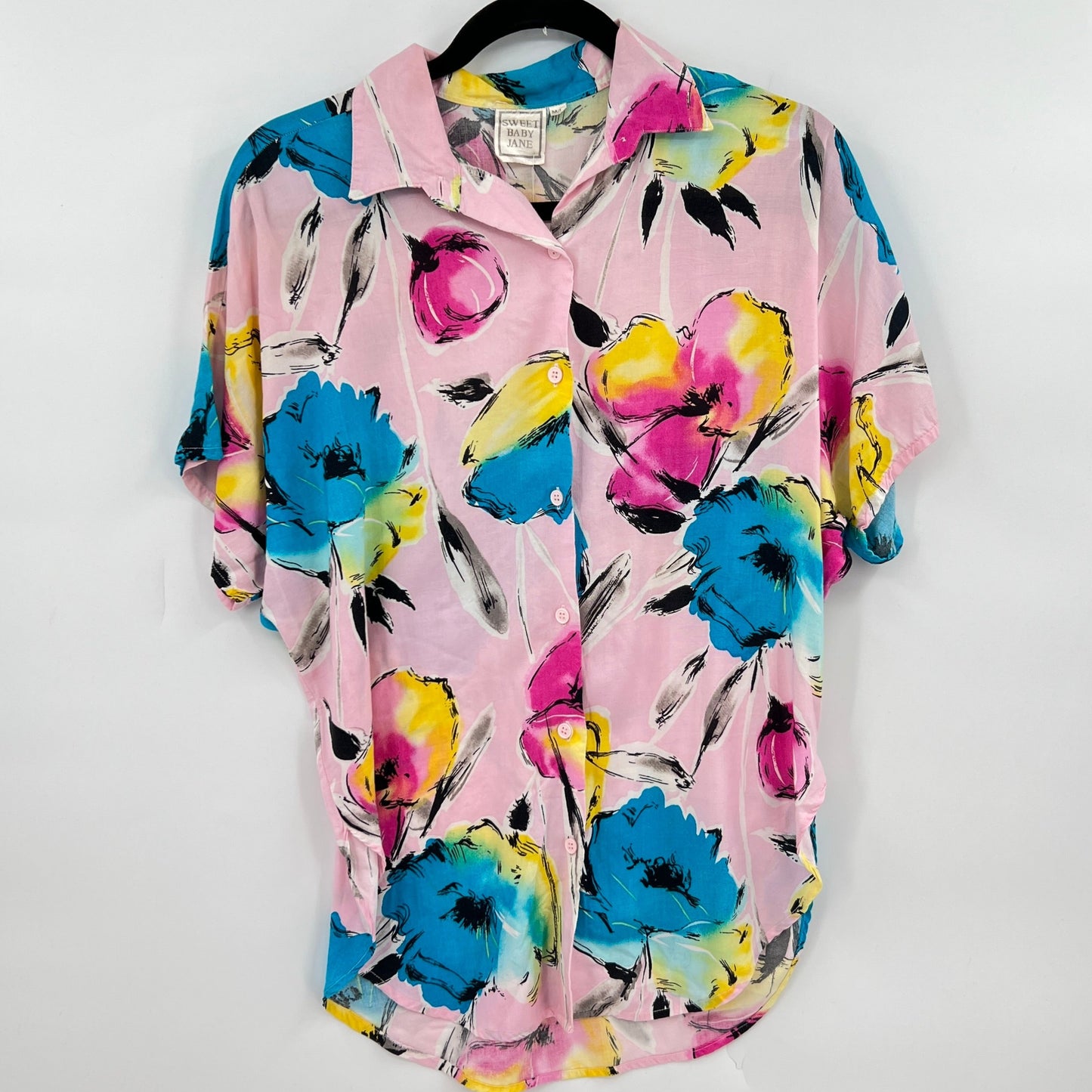 Vintage Sweet Baby Jane Floral Shirt Blouse S