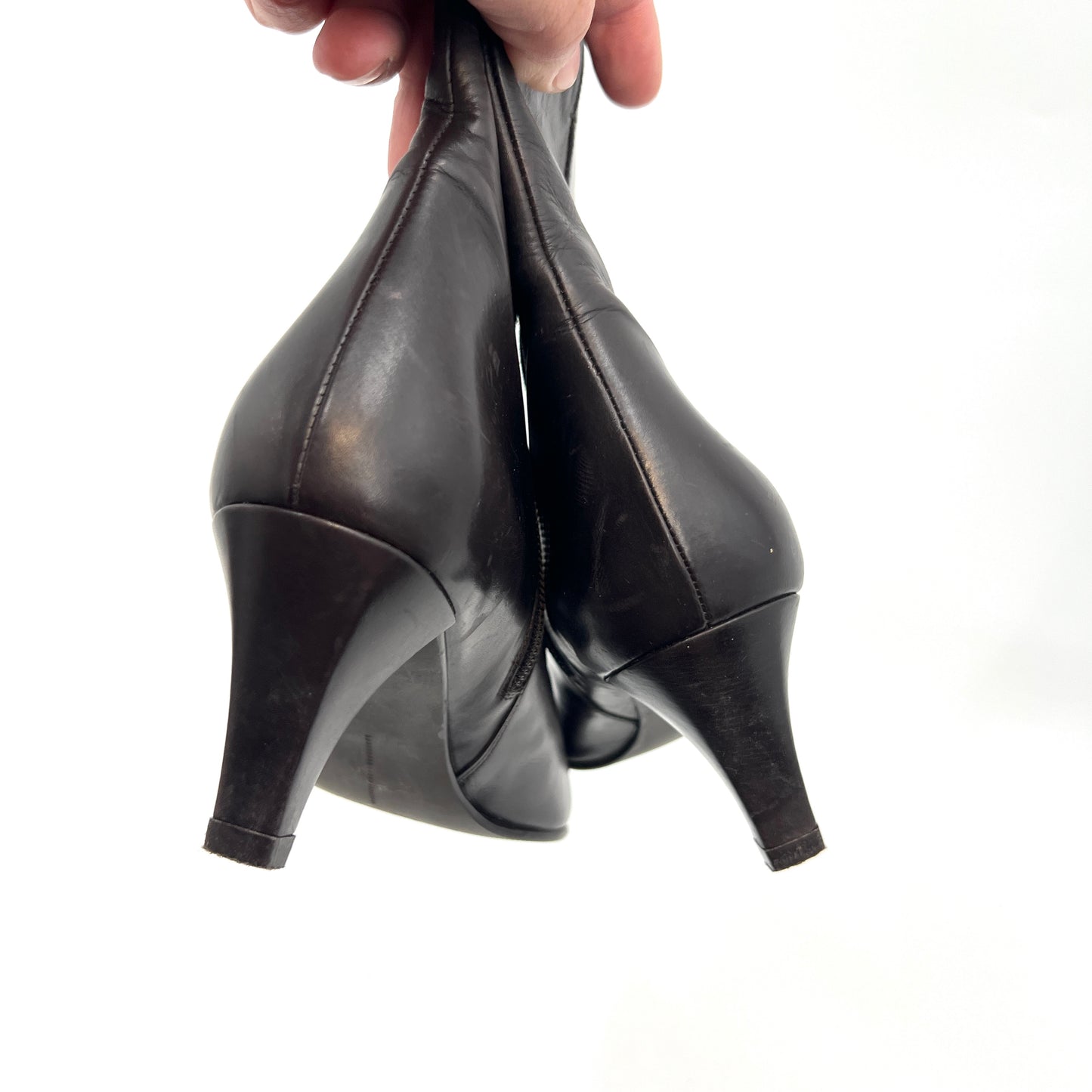Stuart Weitzman Leather Pointy Heel Boots