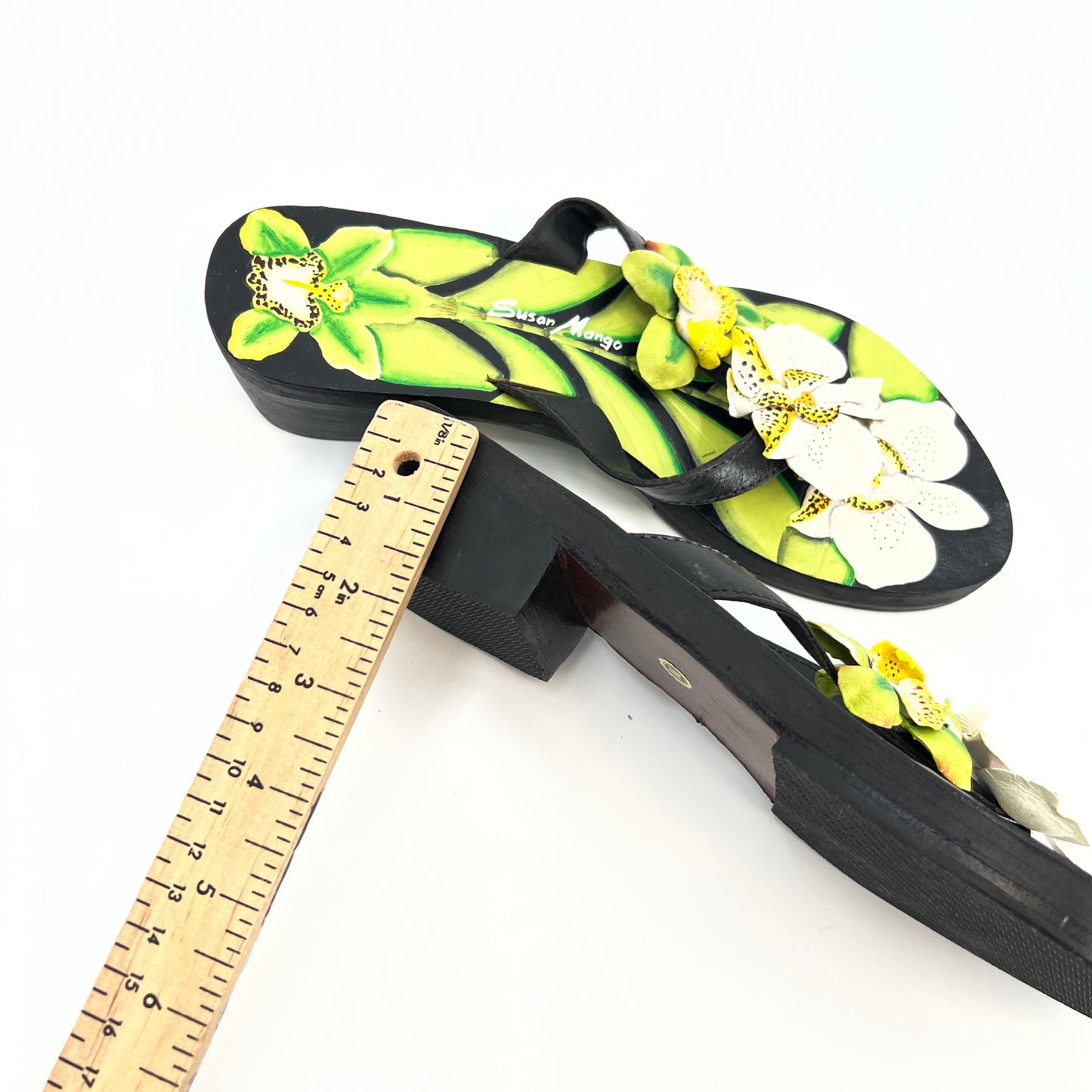 Susan Mango Tropical Flip Flops Sandals M (7-8)