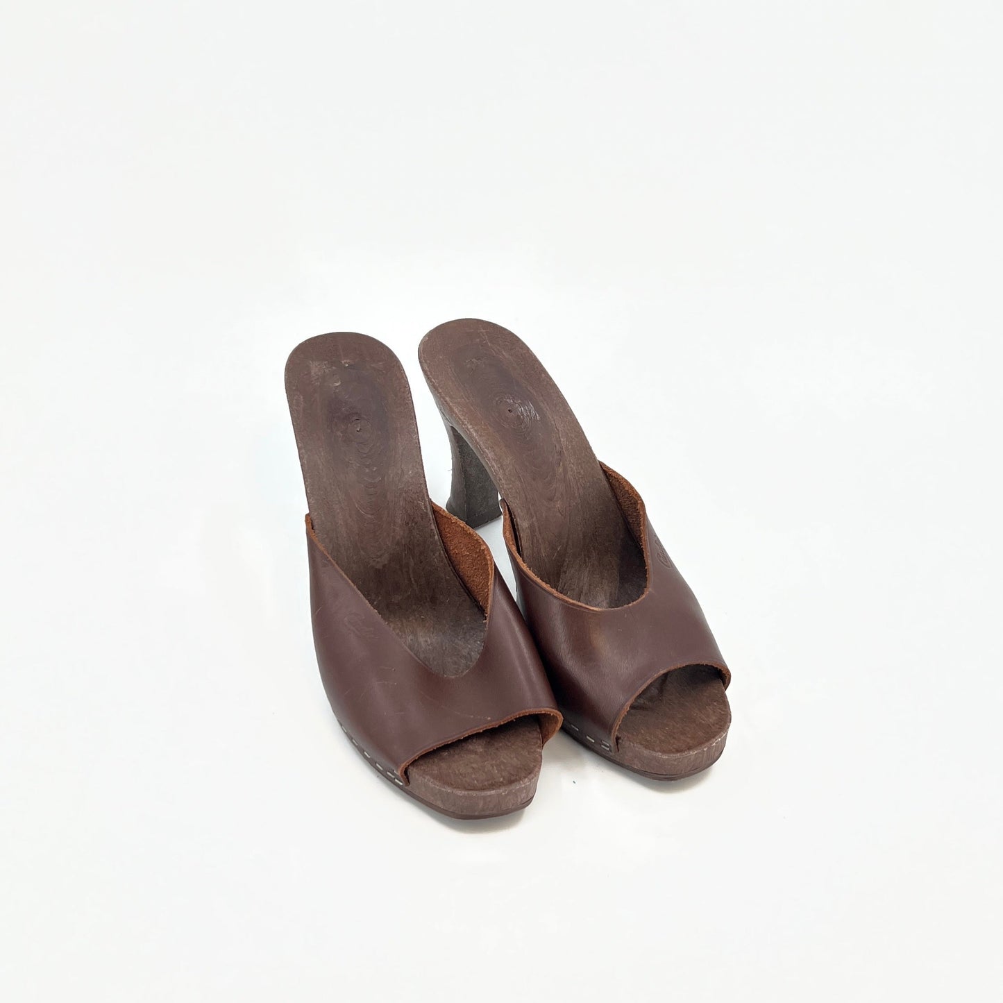 Vintage Candie's Leather Upper Heel Sandals