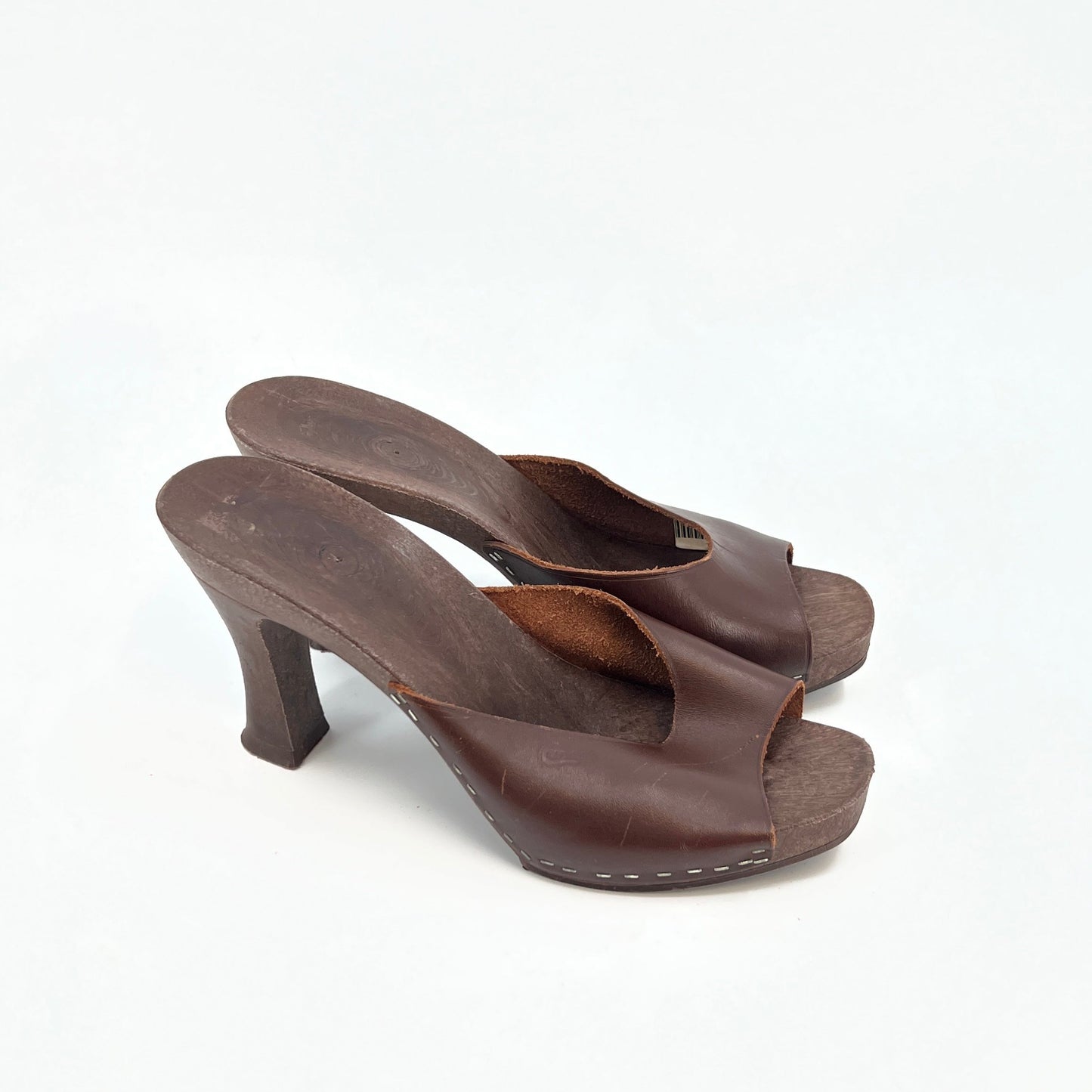 Vintage Candie's Leather Upper Heel Sandals