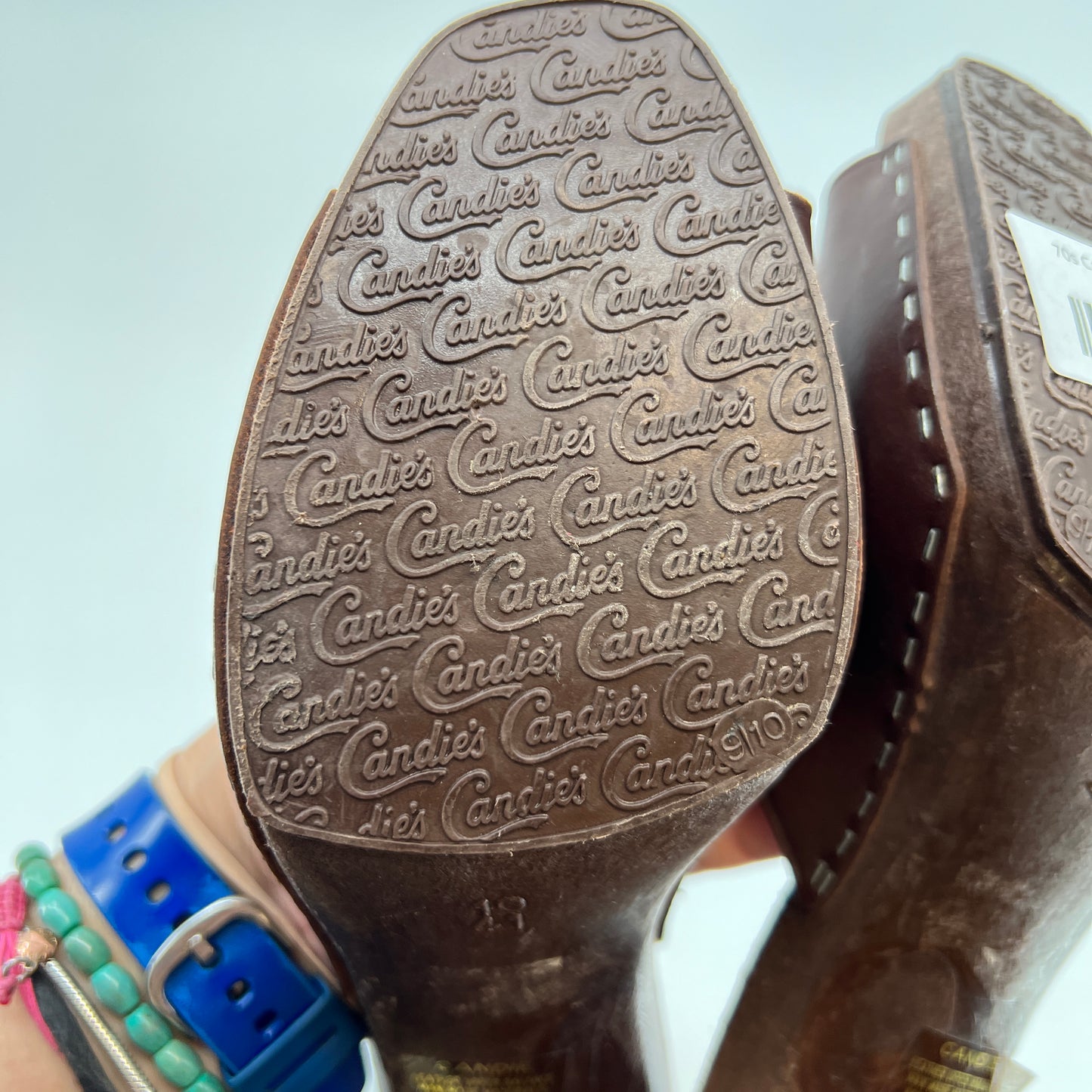 Vintage Candie's Leather Upper Heel Sandals