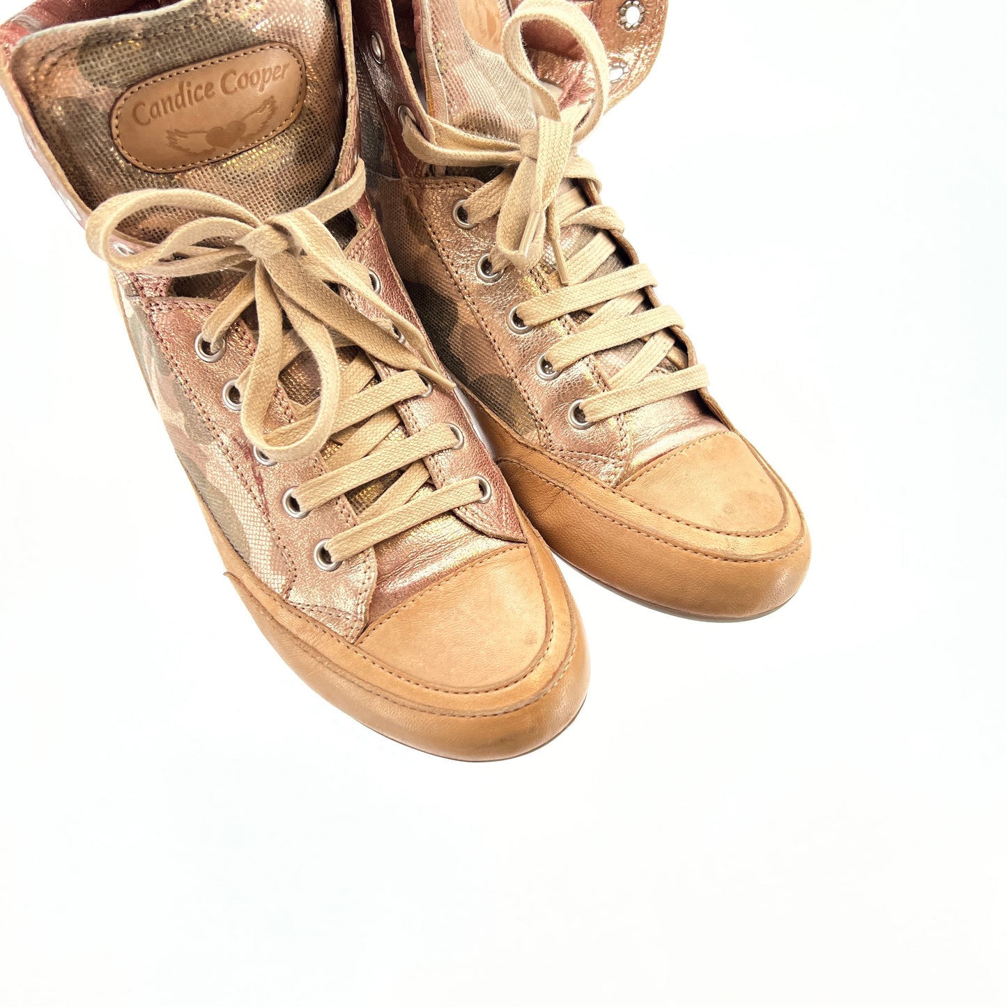 Candice Cooper Pink Cameo Leather Sneakers 38EU