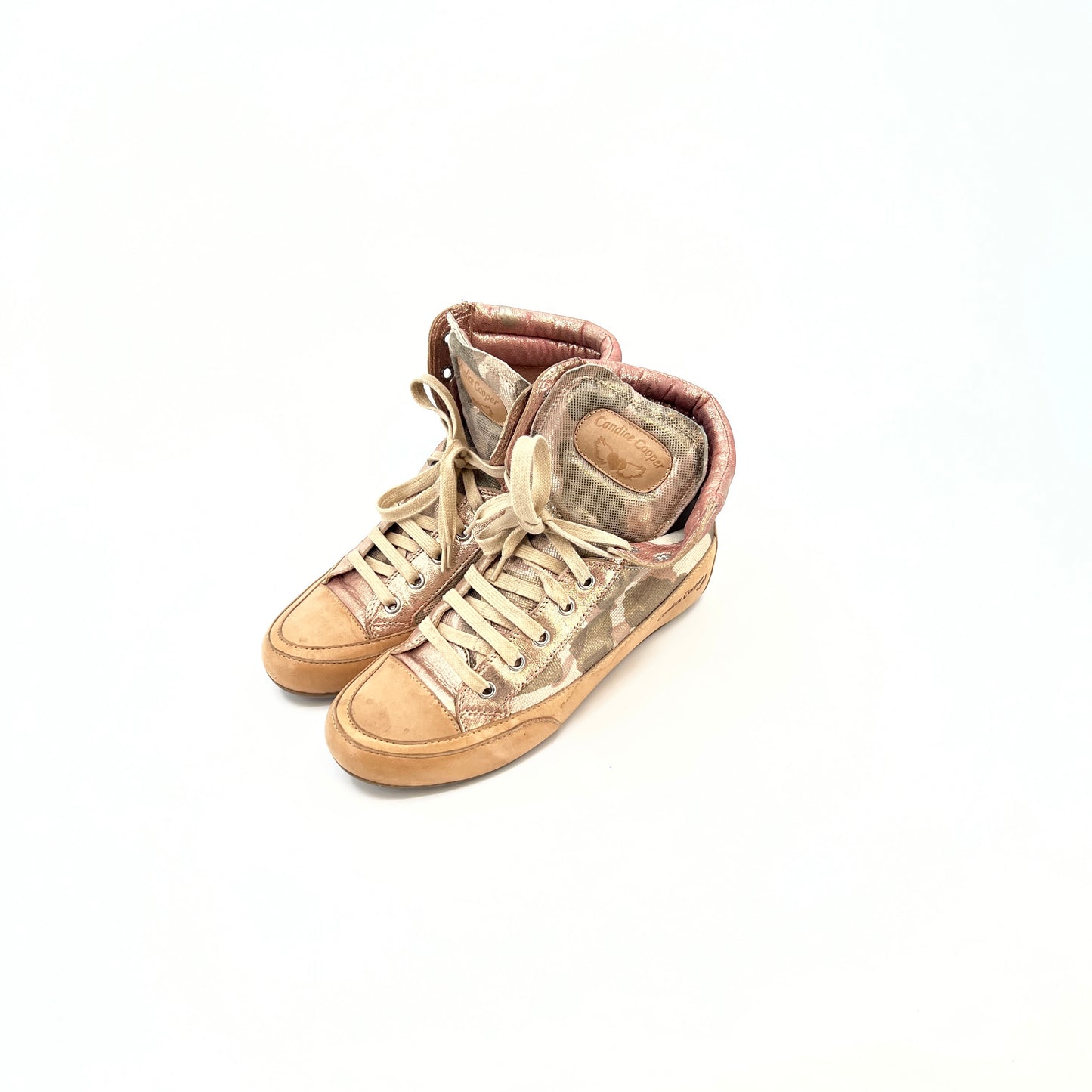Candice Cooper Pink Cameo Leather Sneakers 38EU